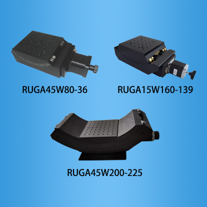 <b>V型滚珠导轨蜗轮蜗杆驱动型电动角位台：RUGAW系</b>